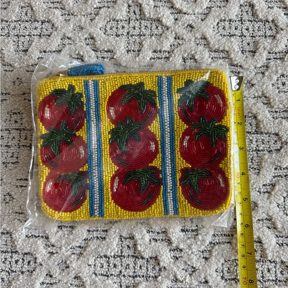 Anthropologie NWT Beaded Tomato Clutch - Picture 4 of 5